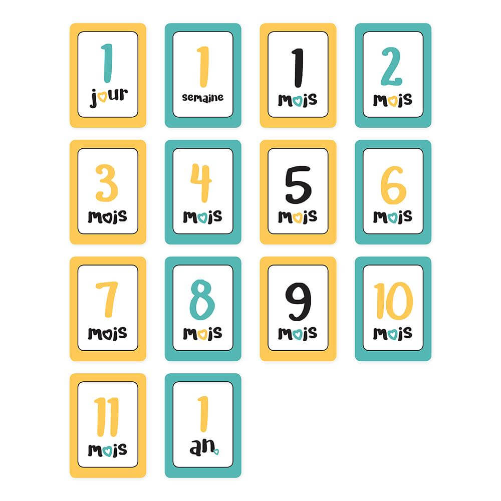 Lulujo prva godina set dekica i kartice Mon Petit Coeur - samo kartice - BabyLaura