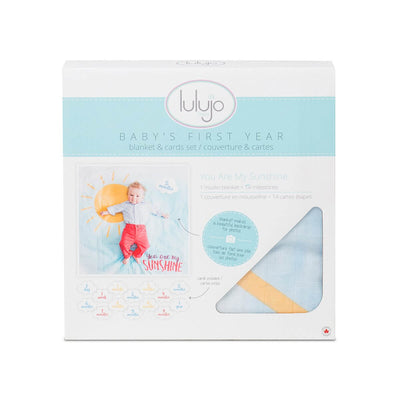 Lulujo prva godina set dekica i kartice You Are My Sunshine pakiranje - BabyLaura