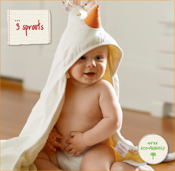 3 Sprouts ručnik s kapuljačom Kokoš - BabyLaura