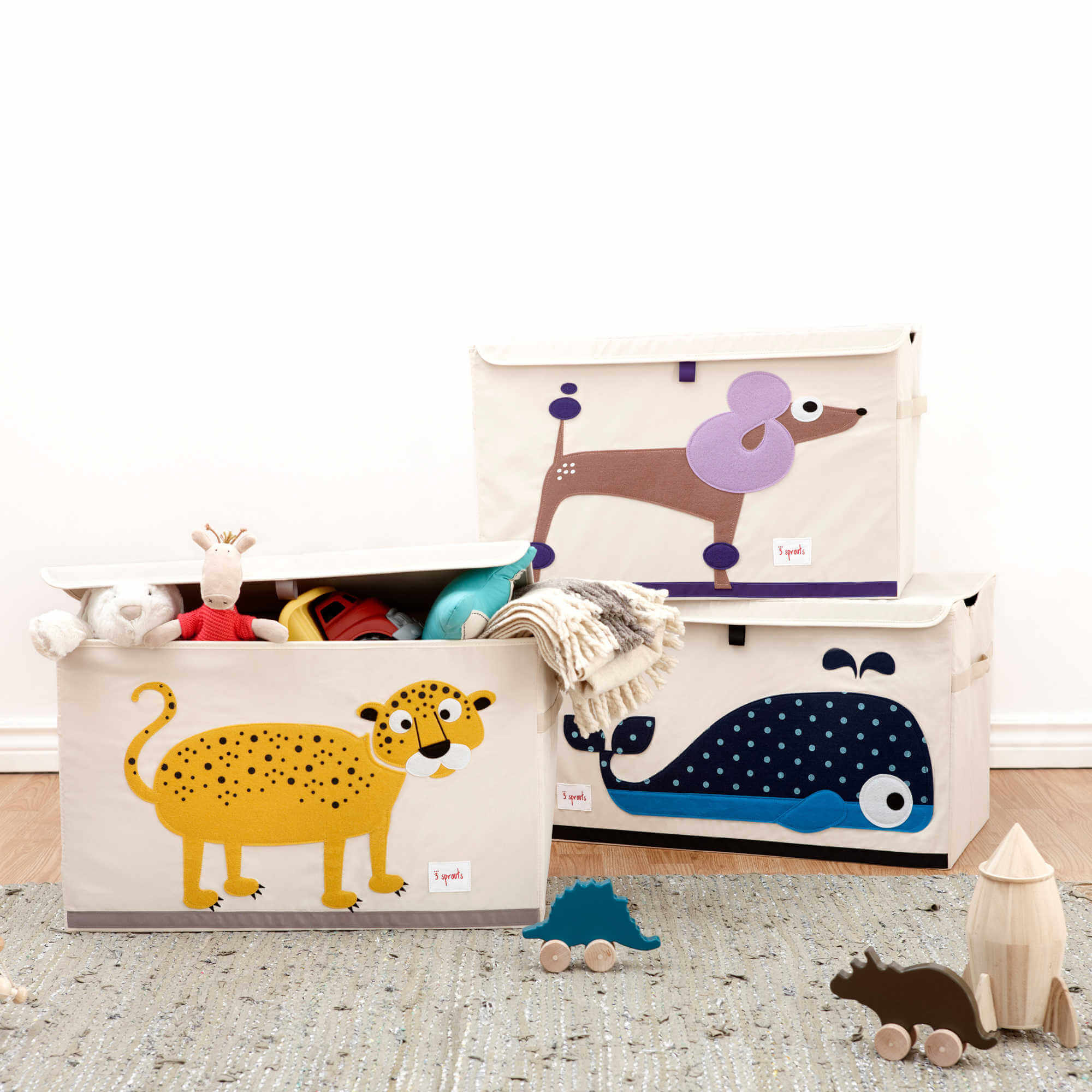 3 Sprouts sanduk za igračke Leopard Kit Pudla - BabyLaura