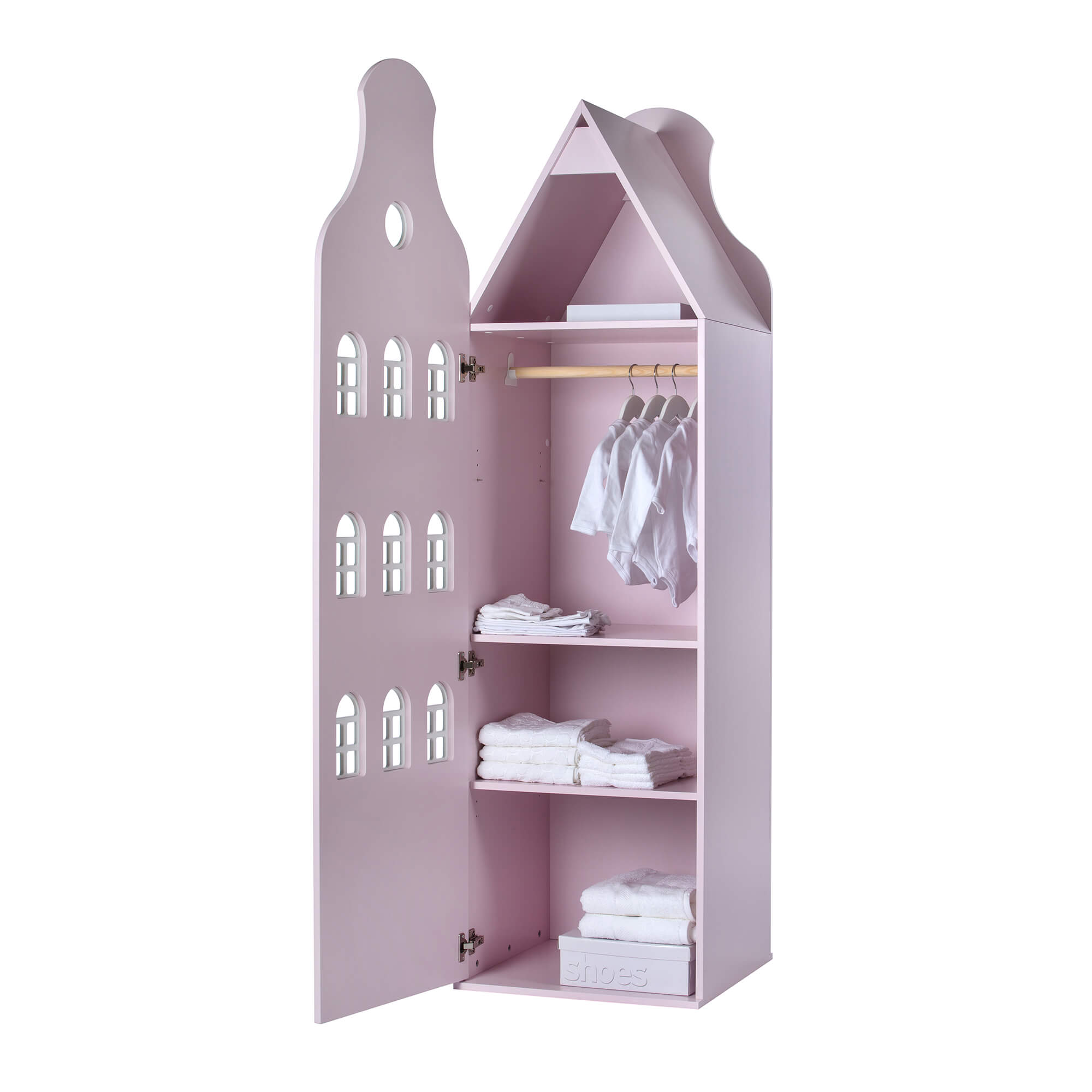 This is Dutch Kast van een Huis® Amsterdam ormar pastel rozi zvono otvoren - BabyLaura