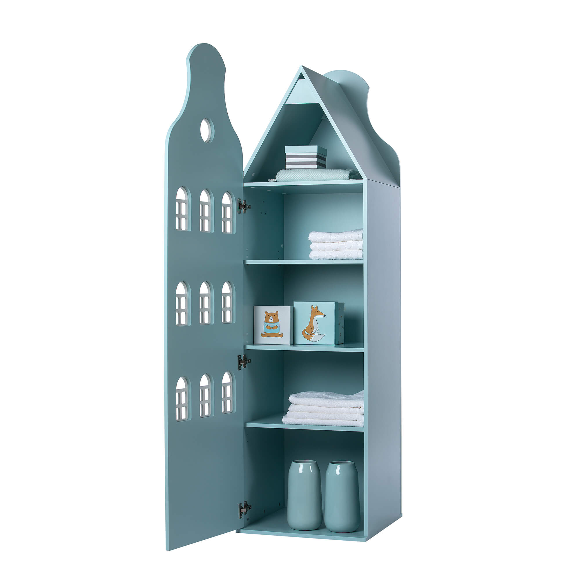This is Dutch Kast van een Huis® Amsterdam ormar pastel tirkizni zvono otvoren - BabyLaura