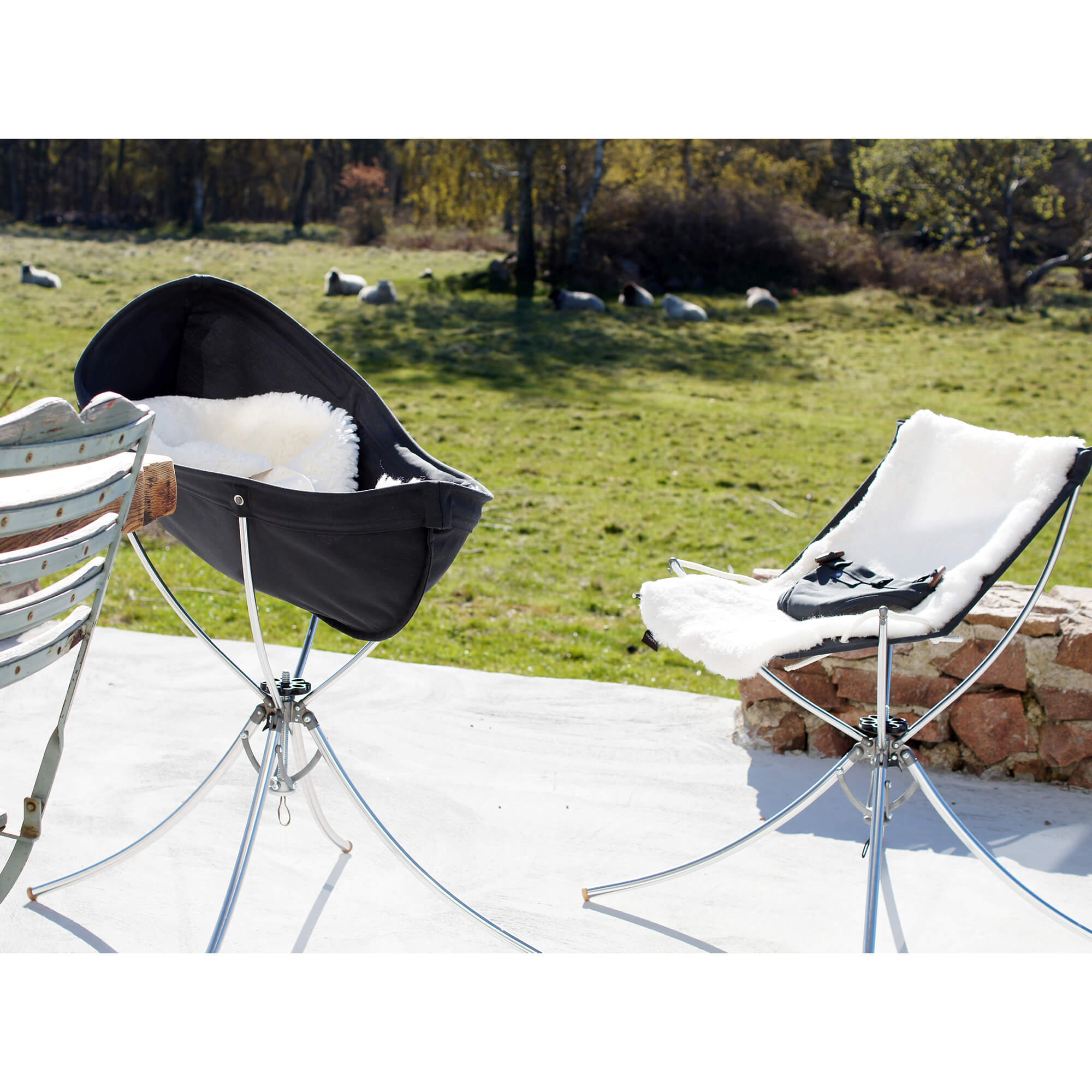 Vaggaro® One set 3u1 grafit kolijevka sa krznom i ležaljka sa krznom na terasi - BabyLaura