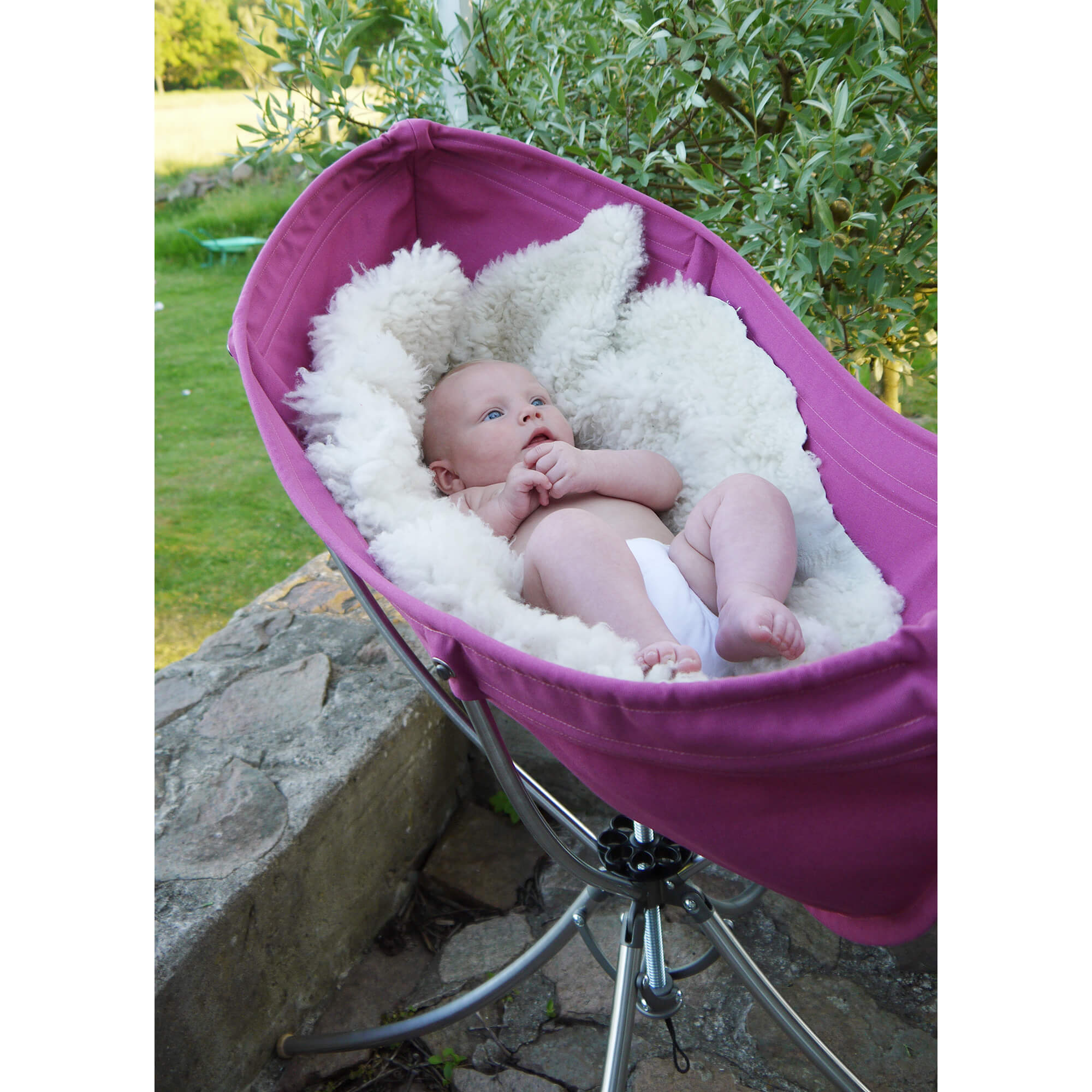 Vaggaro® One set 3u1 roza kolijevka sa krznom i bebom - BabyLaura