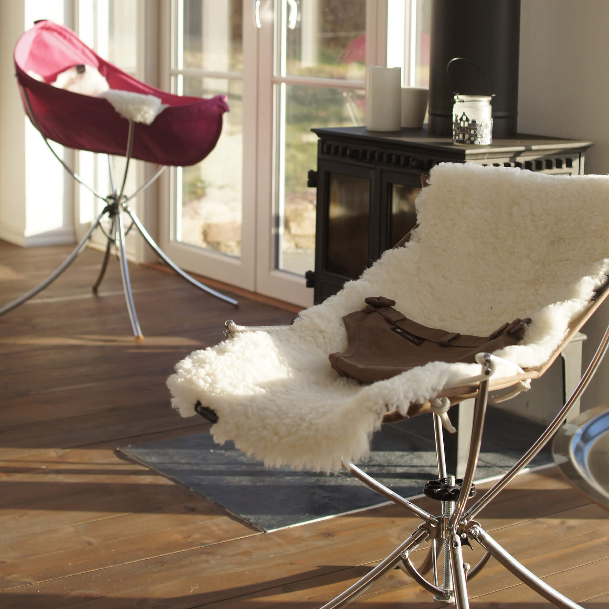 Vaggaro® One set 3u1 smeđa ležaljka sa krznom i roza kolijevka - BabyLaura